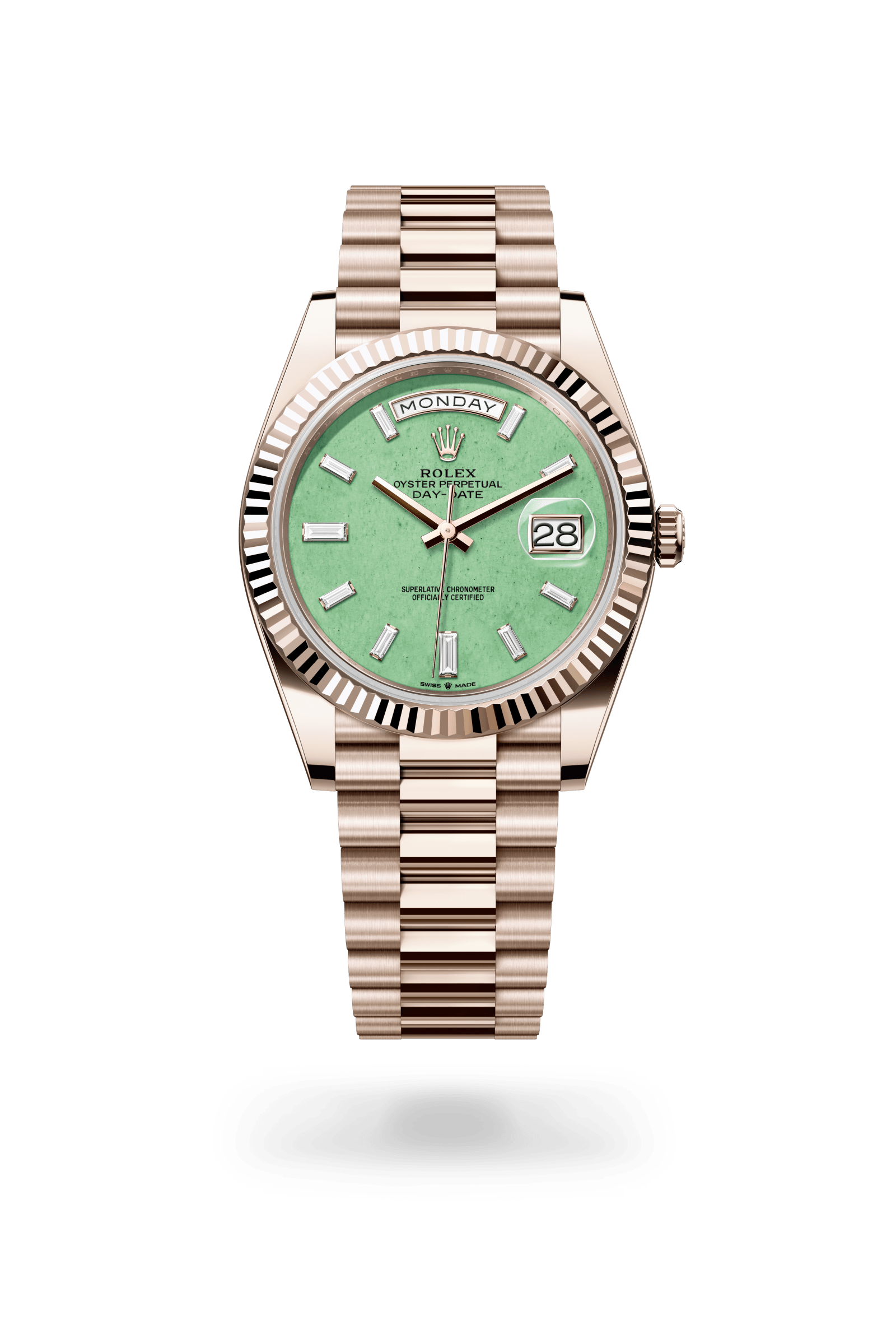 Rolex Oyster Perpetual Day-Date 40, 18 kt Jubilee Gold, Light green aventurine dial 228235JG-0003