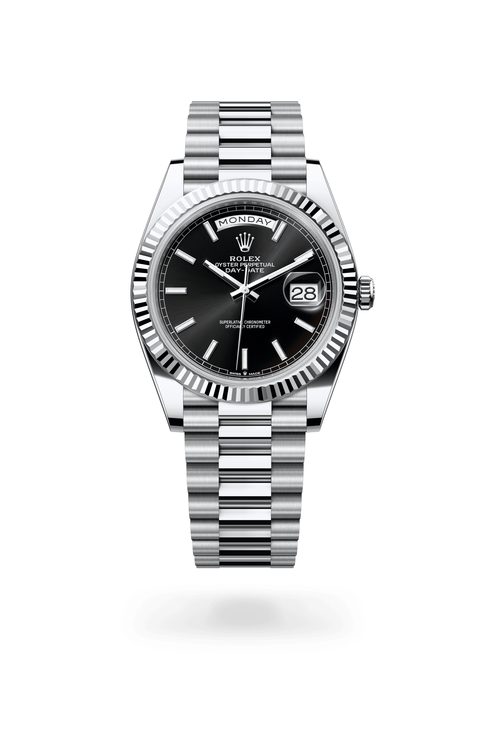 Rolex Oyster Perpetual Day-Date 40, Platinum, Bright black dial 228236-0003