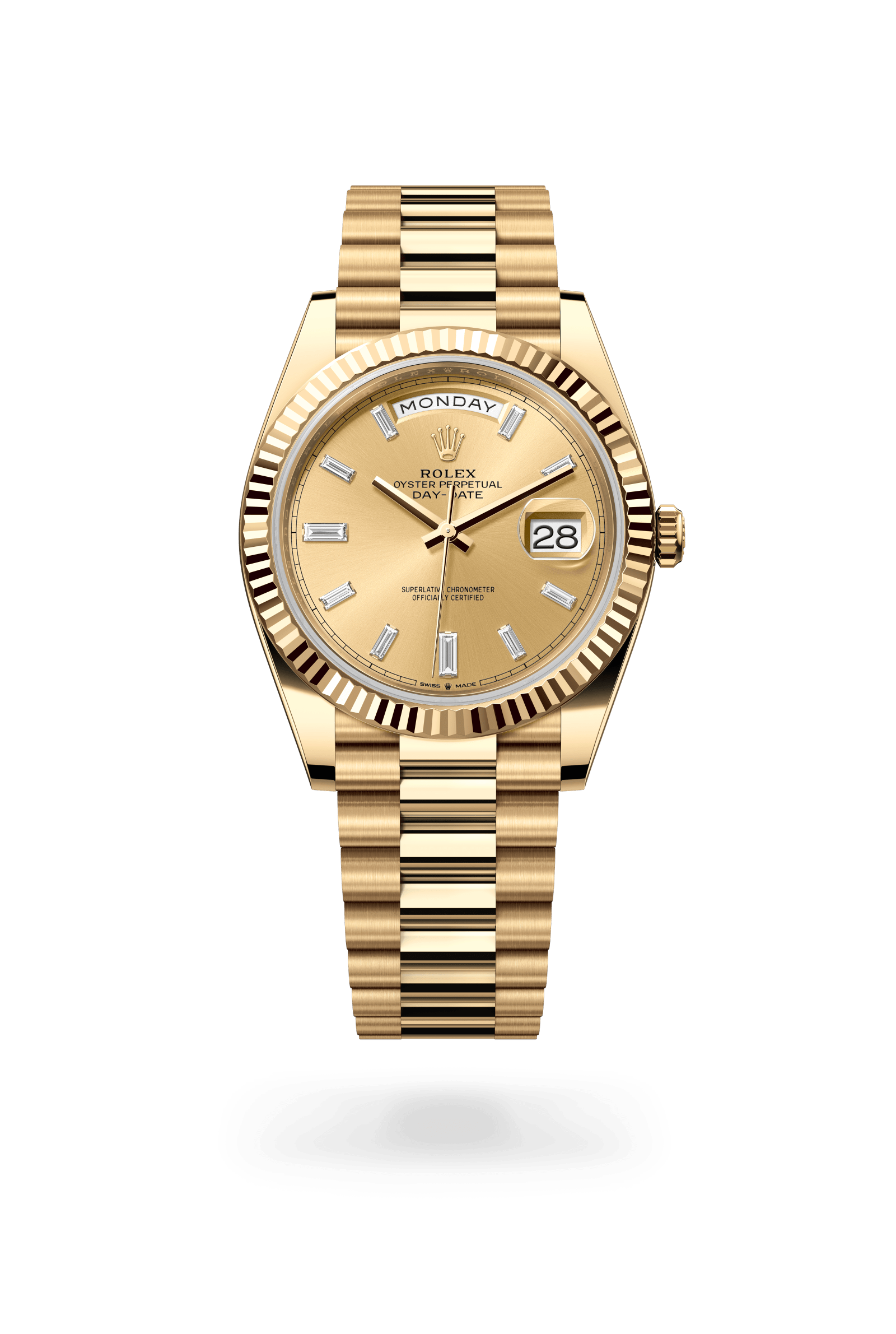 Rolex Oyster Perpetual Day-Date 40, 18 kt yellow gold, Champagne-colour dial 228238-0005