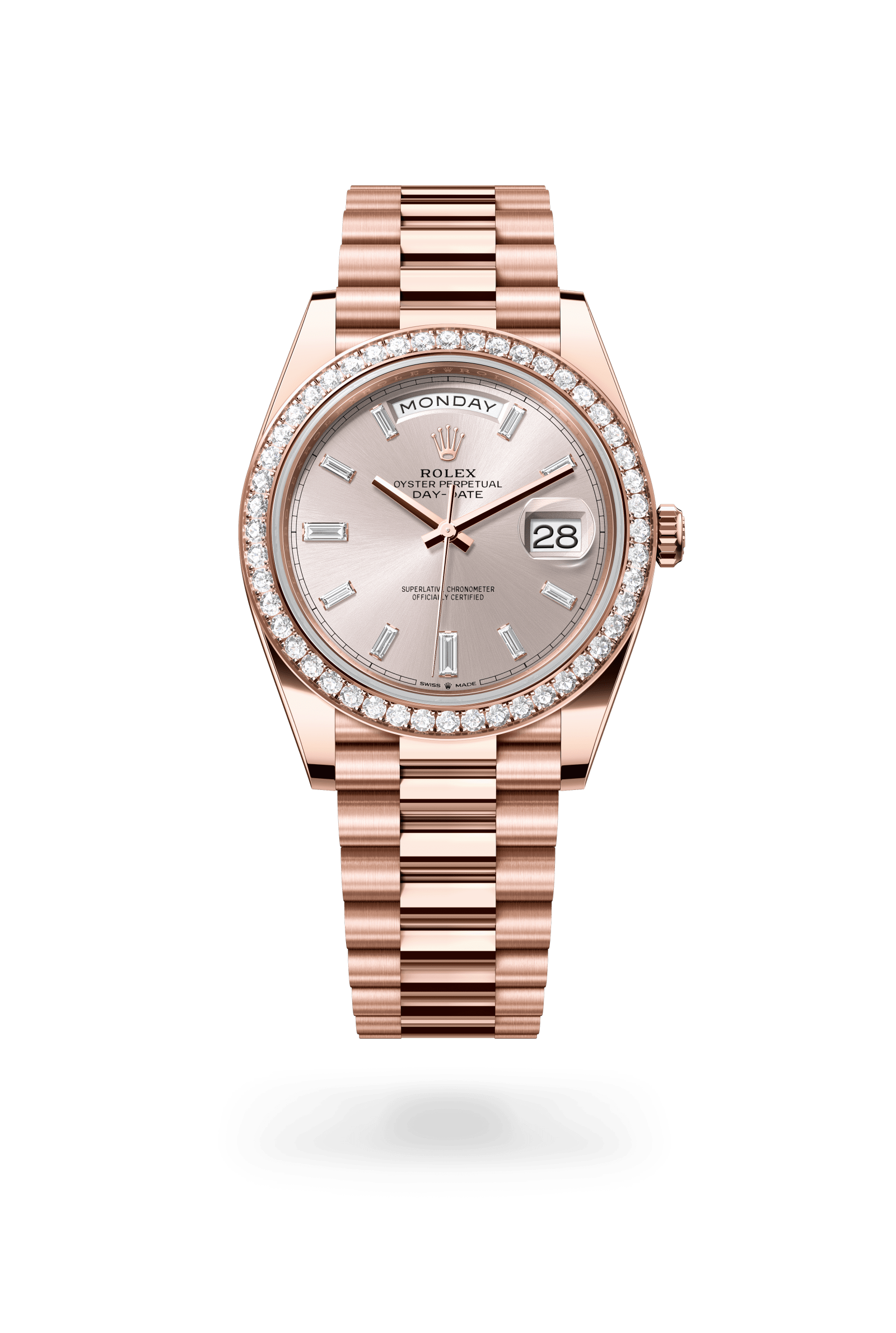 Rolex Oyster Perpetual Day-Date 40, 18 kt Everose gold, Sundust dial 228345RBR-0007