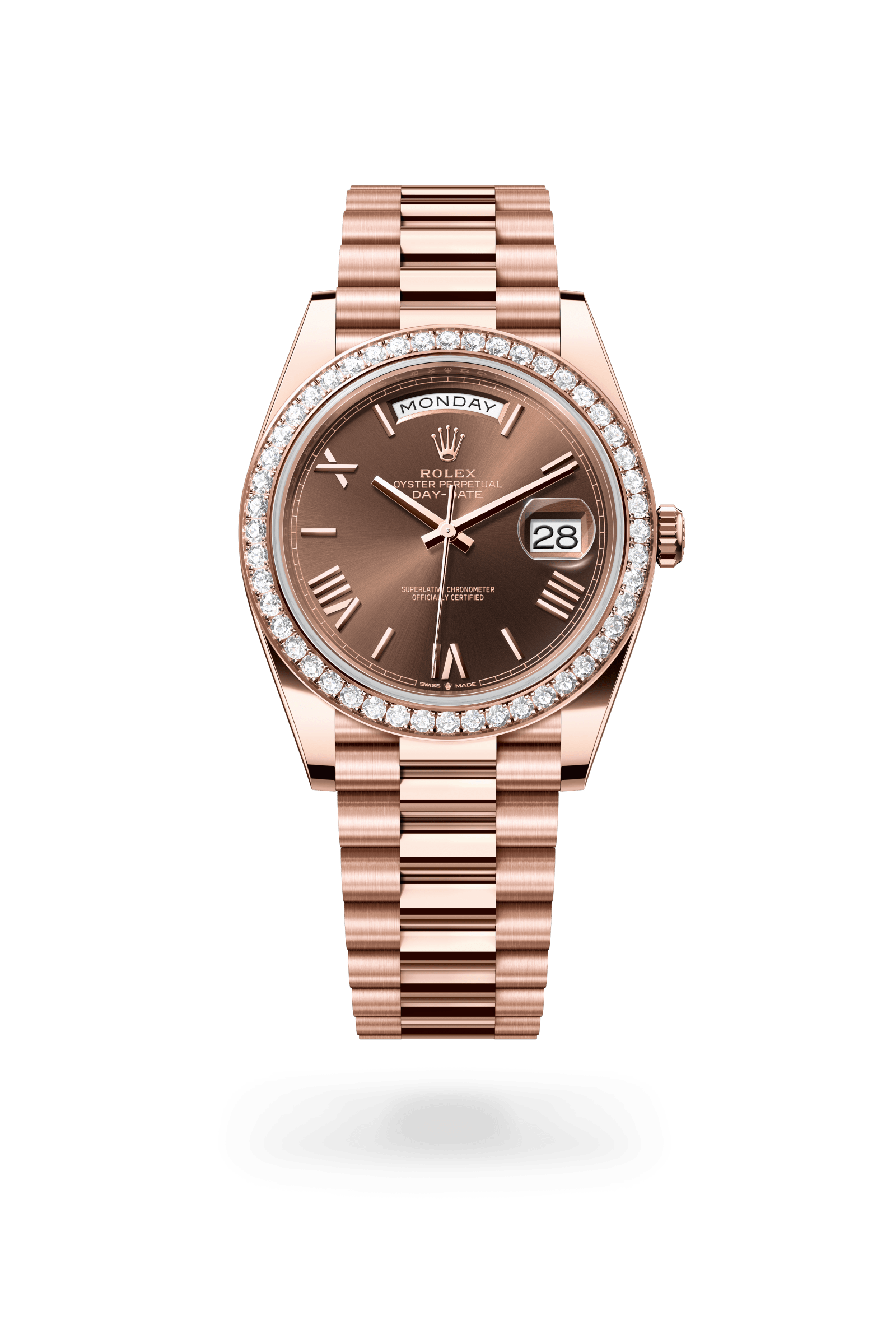 Rolex Oyster Perpetual Day-Date 40, 18 kt Everose gold, Chocolate dial 228345RBR-0009