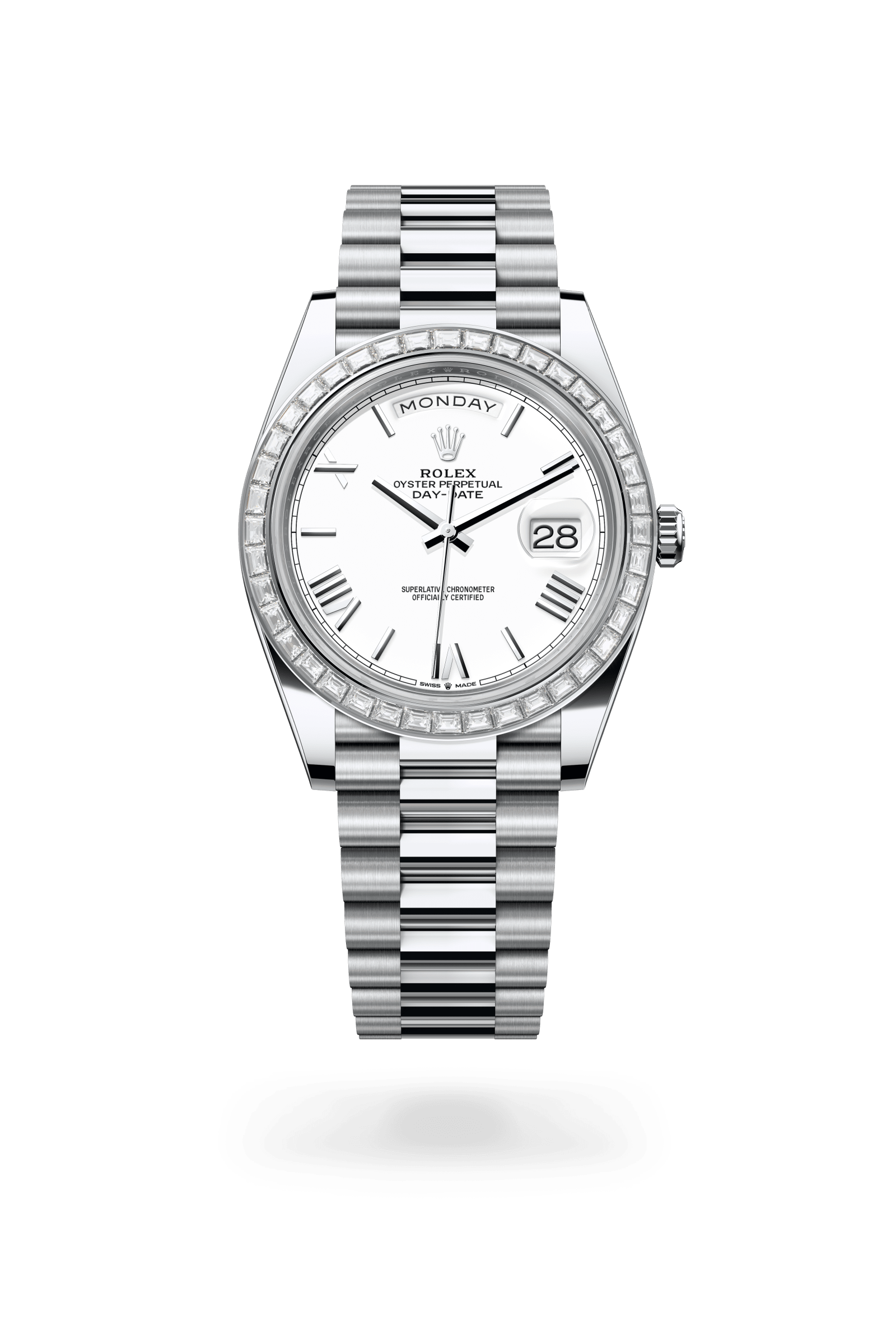 Rolex Oyster Perpetual Day-Date 40, Platinum, White lacquer dial 228396TBR-0018
