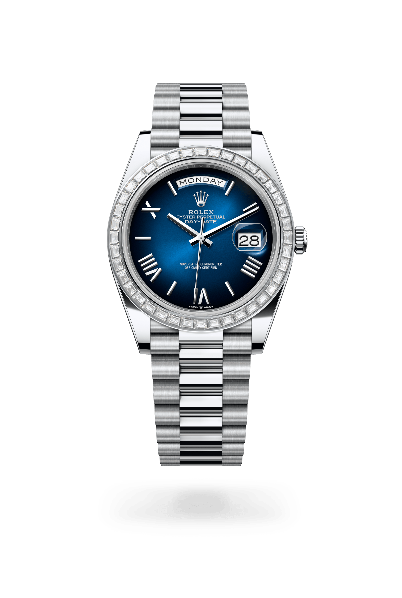 Rolex Oyster Perpetual Day-Date 40, Platinum, Blue ombré dial 228396TBR-0042