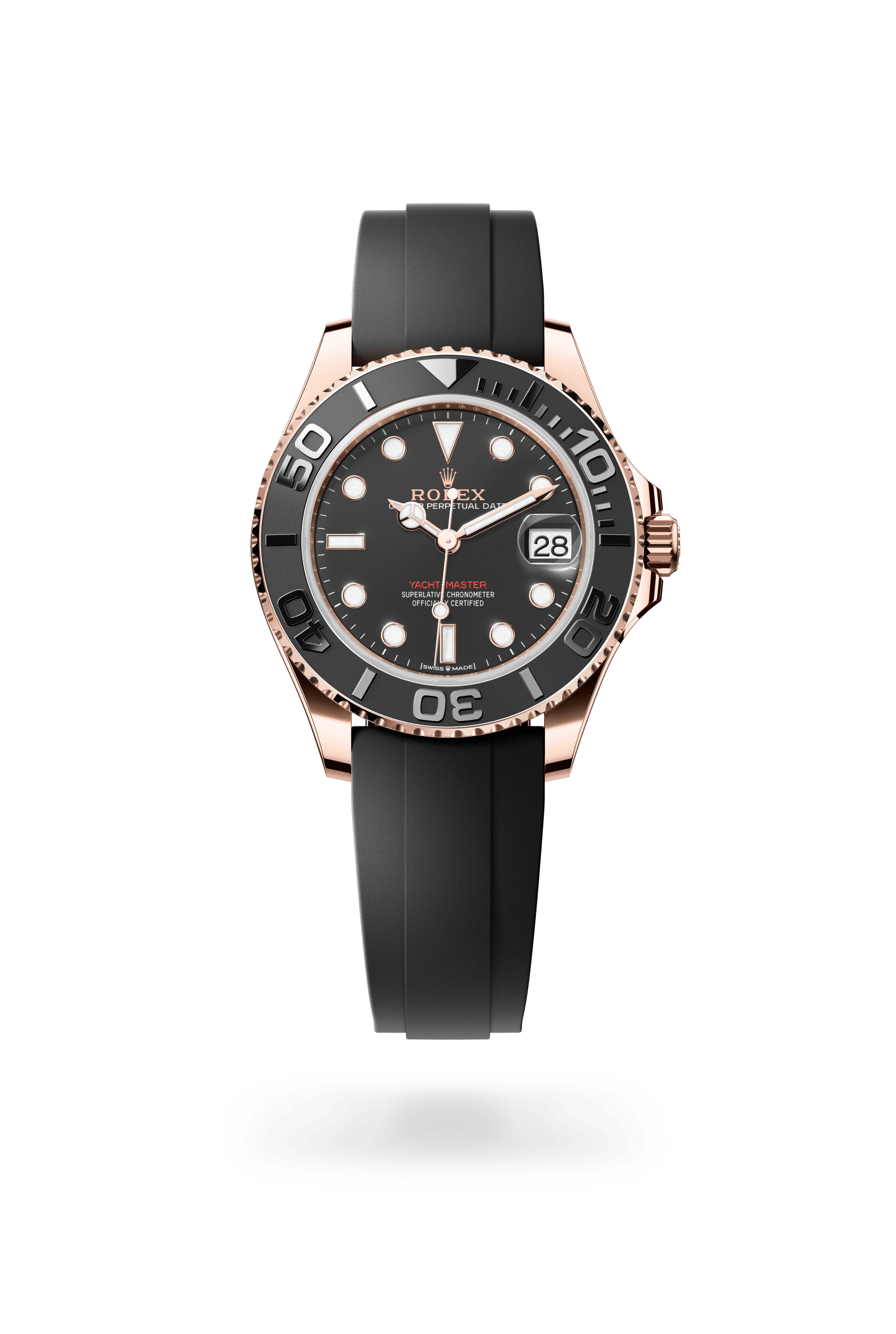 Rolex Oyster Perpetual Yacht-Master 37, 18 kt Everose gold, Intense black dial 268655-0017
