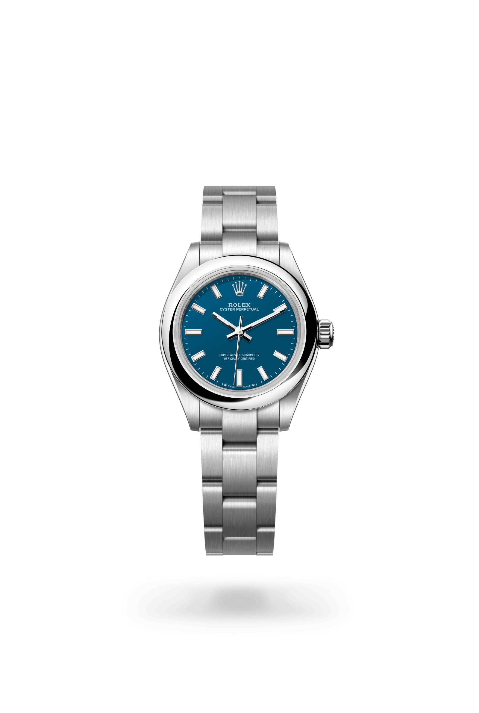 Rolex Oyster Perpetual 28, Oystersteel, Med blue dial 276200-0011