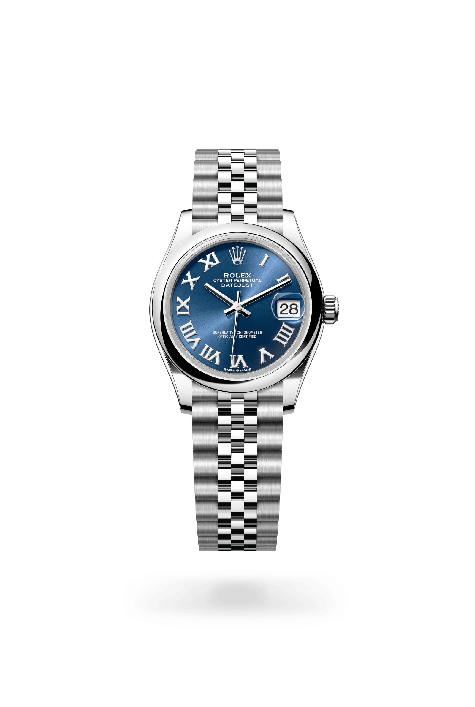 Rolex Datejust 31 Oyster, 31 mm, Oystersteel, Oystersteel, Bright blue dial 278240-0018