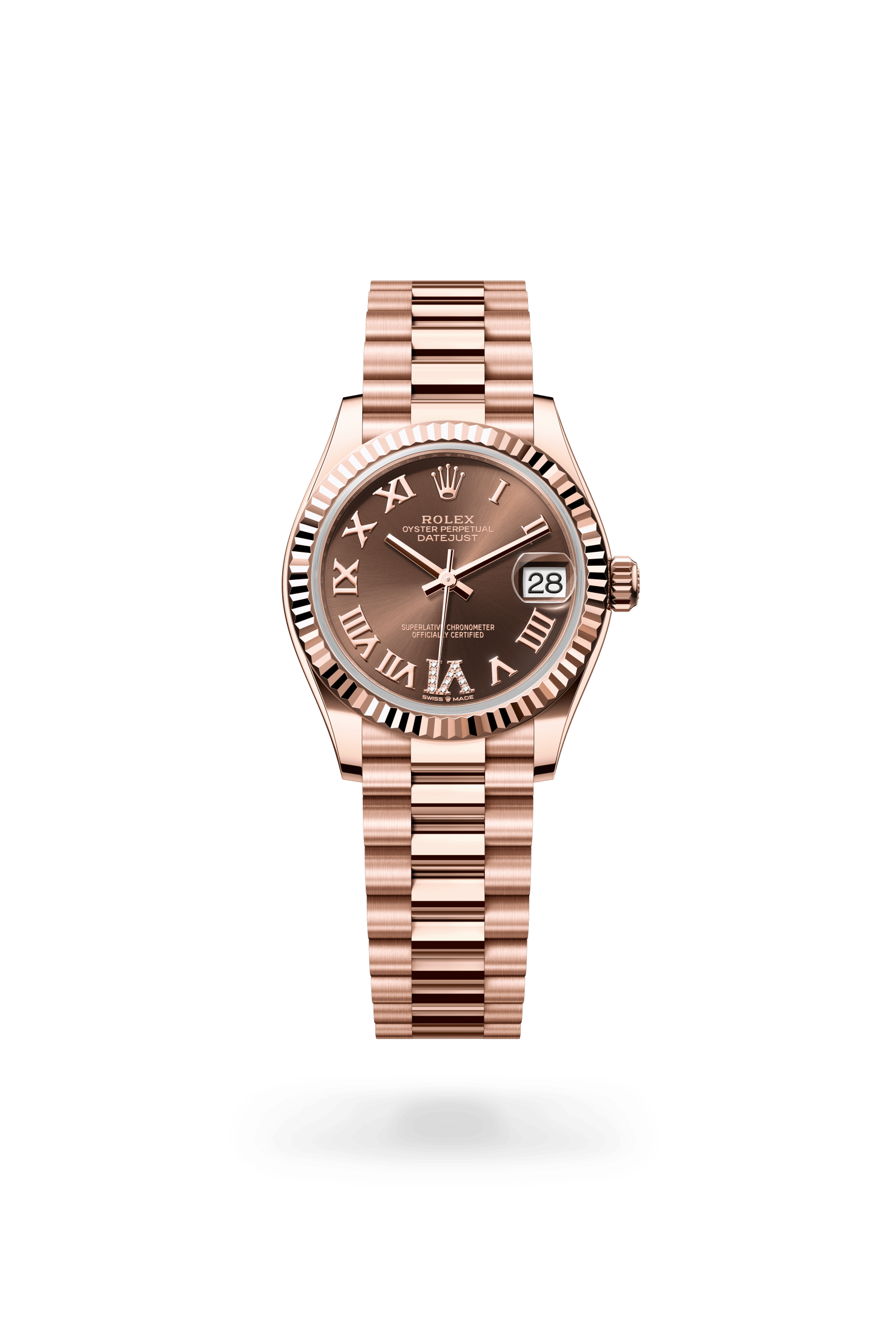 Rolex Datejust 31 Oyster, 31 mm, Everose gold, 18 kt Everose gold, Chocolate dial 278275-0025