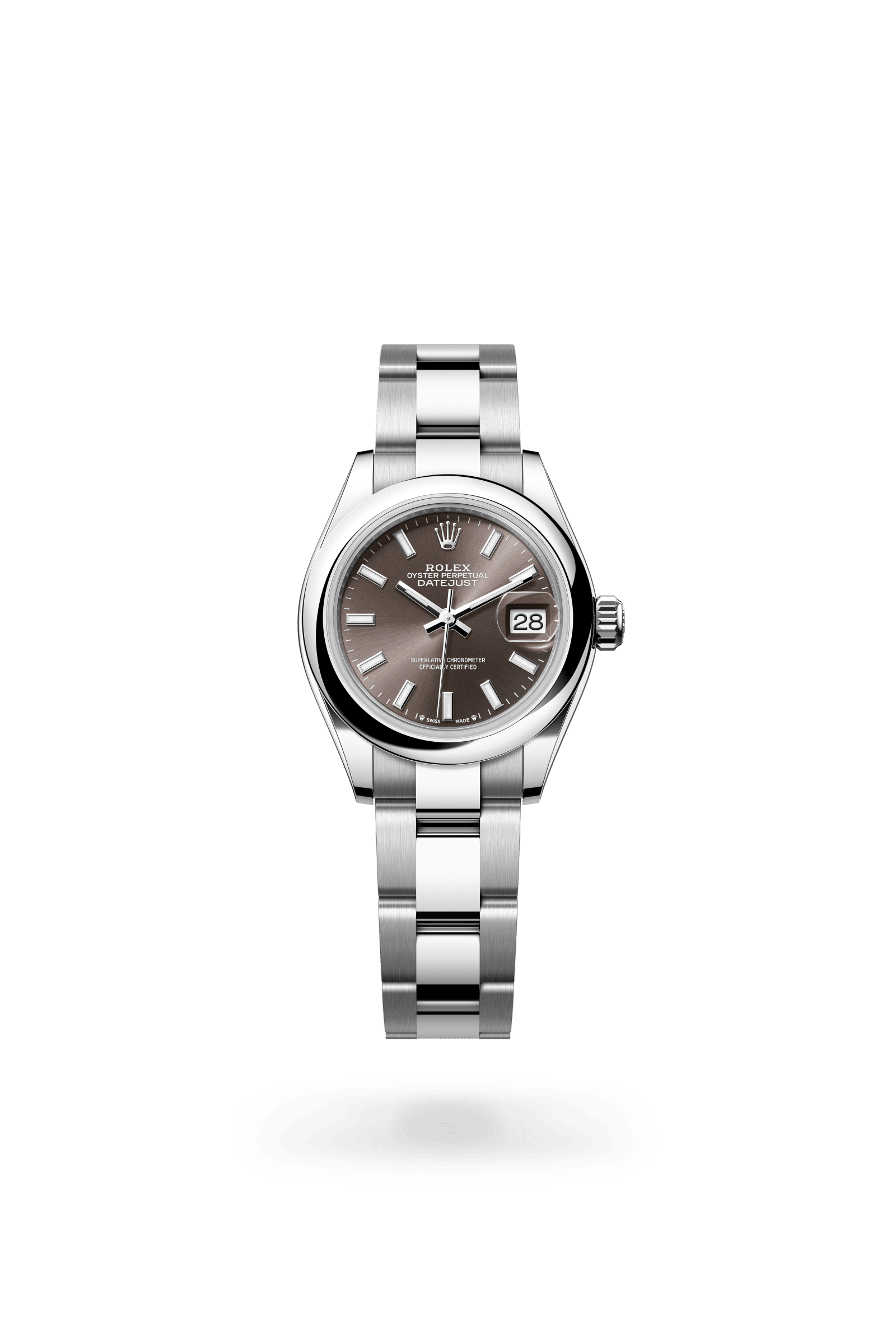 Rolex Lady-Datejust Oyster, 28 mm, Oystersteel, Oystersteel, Dark grey dial 279160-0010