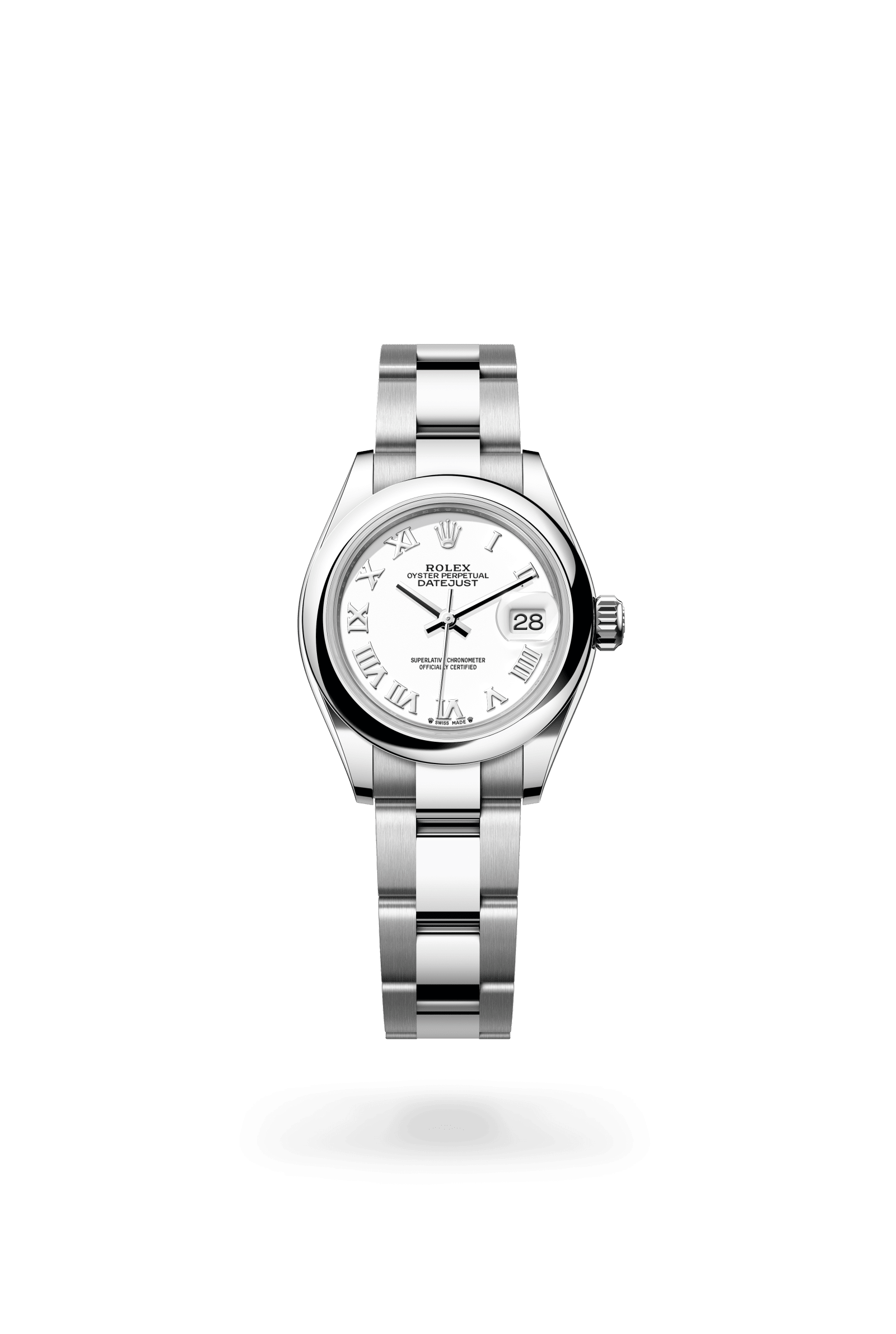 Rolex Lady-Datejust Oyster, 28 mm, Oystersteel, Oystersteel, White lacquer dial 279160-0016