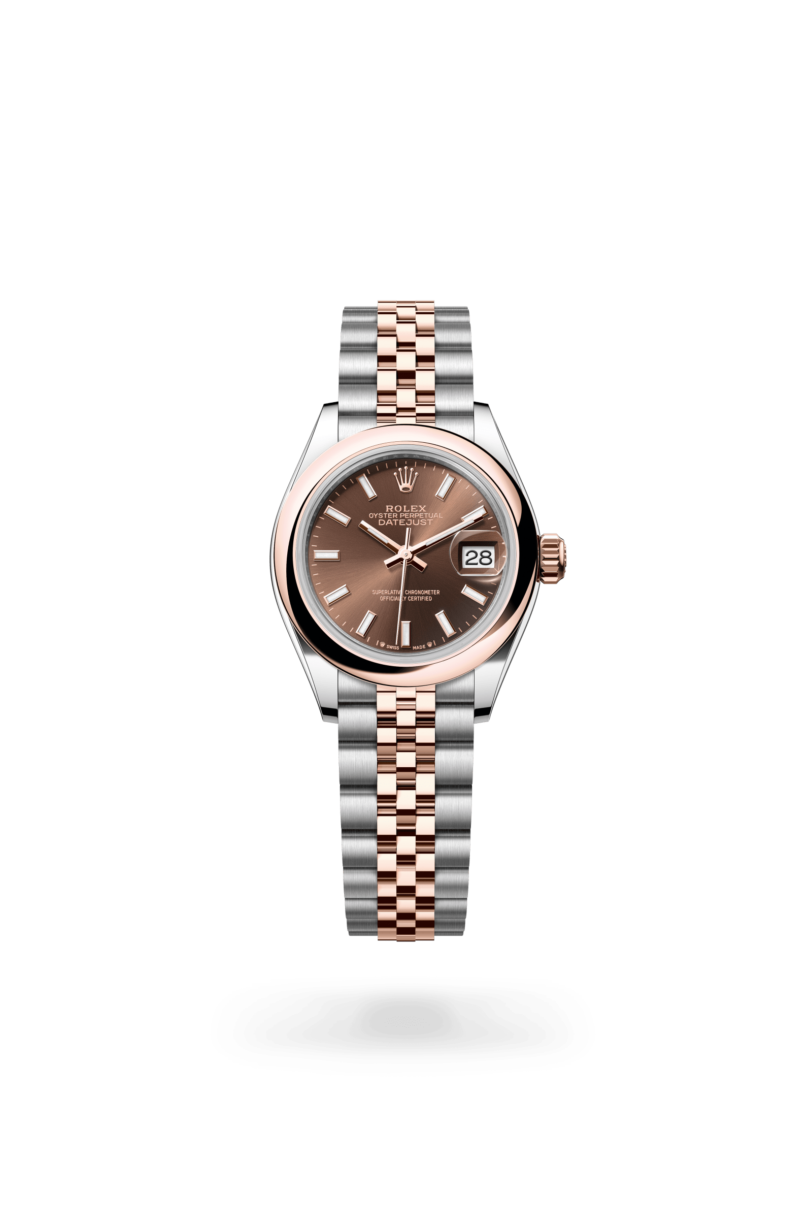 Rolex Lady-Datejust Oyster, 28 mm, Oystersteel and Everose gold, Everose Rolesor, Chocolate dial 279161-0017