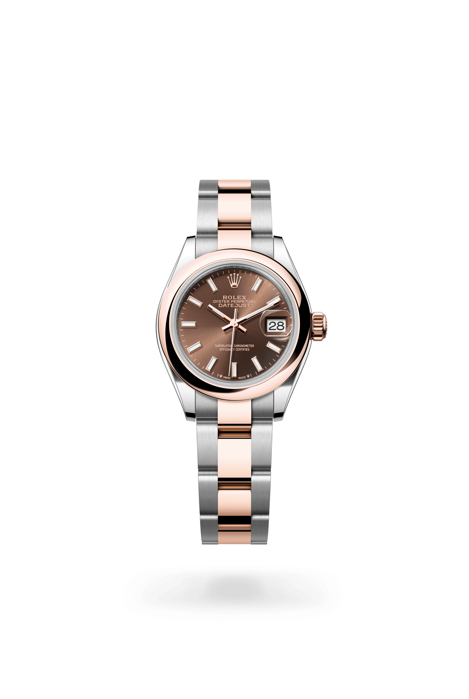 Rolex Lady-Datejust Oyster, 28 mm, Oystersteel and Everose gold, Everose Rolesor, Chocolate dial 279161-0018