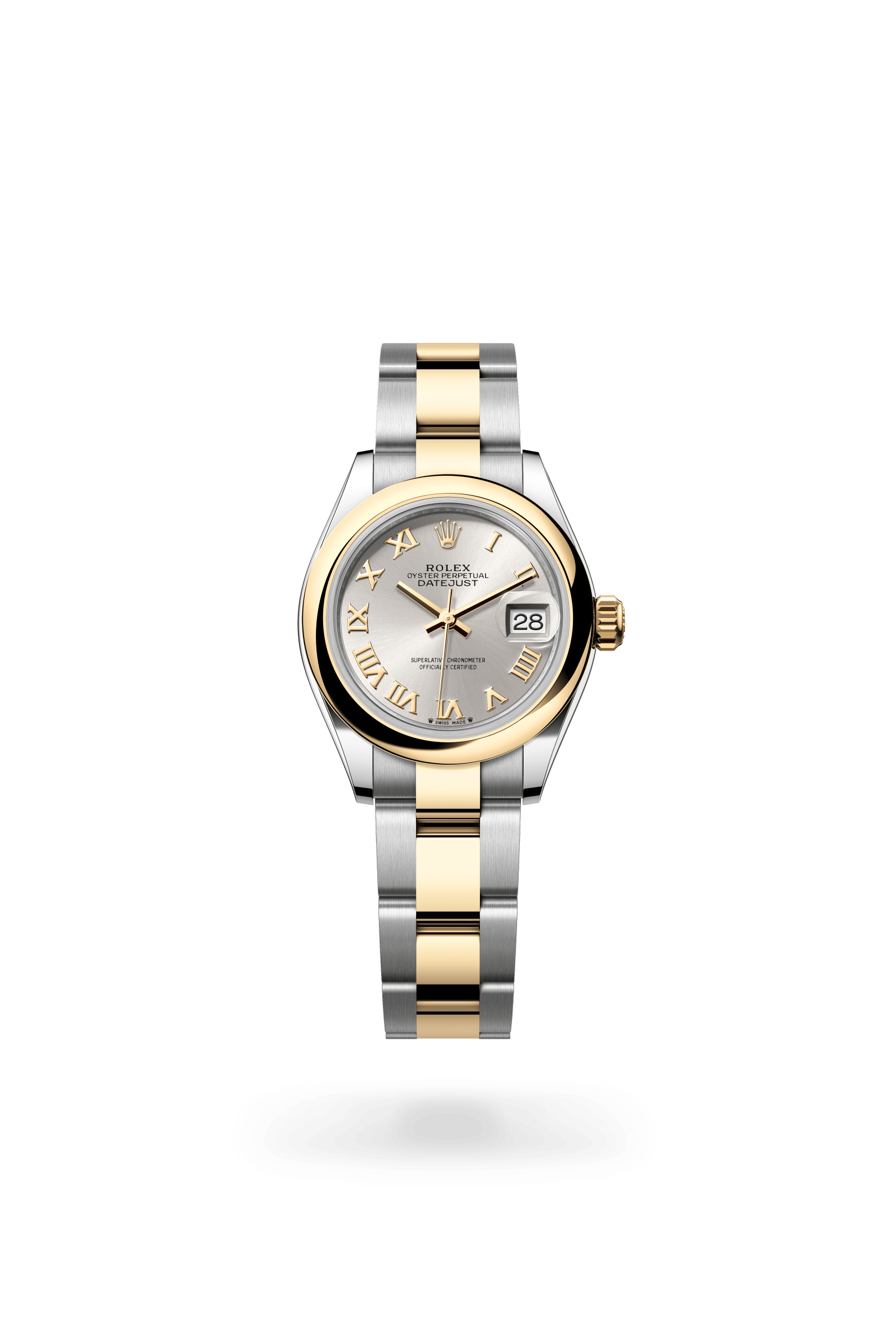 Rolex Lady-Datejust Oyster, 28 mm, Oystersteel and yellow gold, Yellow Rolesor, Silver dial 279163-0006
