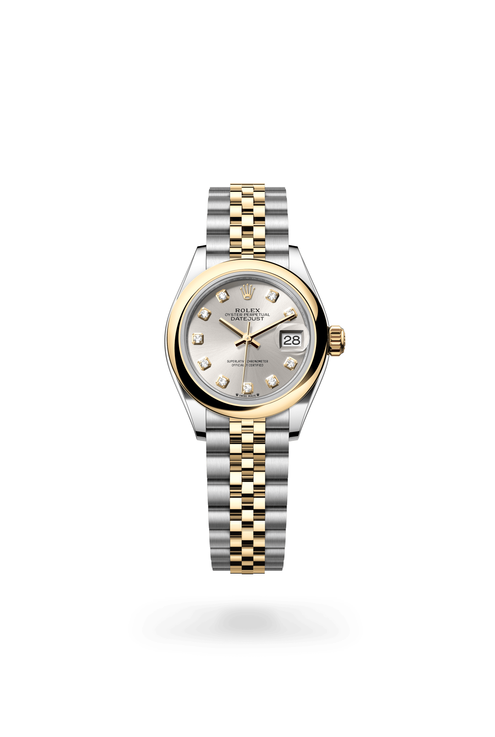 Rolex Lady-Datejust Oyster, 28 mm, Oystersteel and yellow gold, Yellow Rolesor, Silver dial 279163-0007
