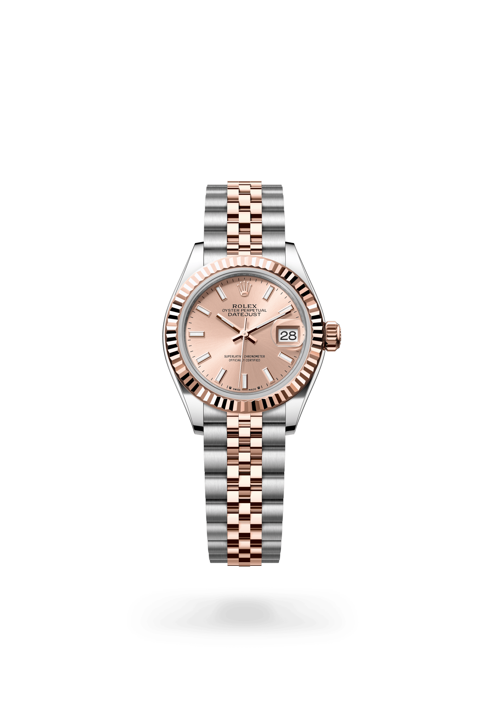 Rolex Lady-Datejust Oyster, 28 mm, Oystersteel and Everose gold, Everose Rolesor, Rosé-colour dial 279171-0023