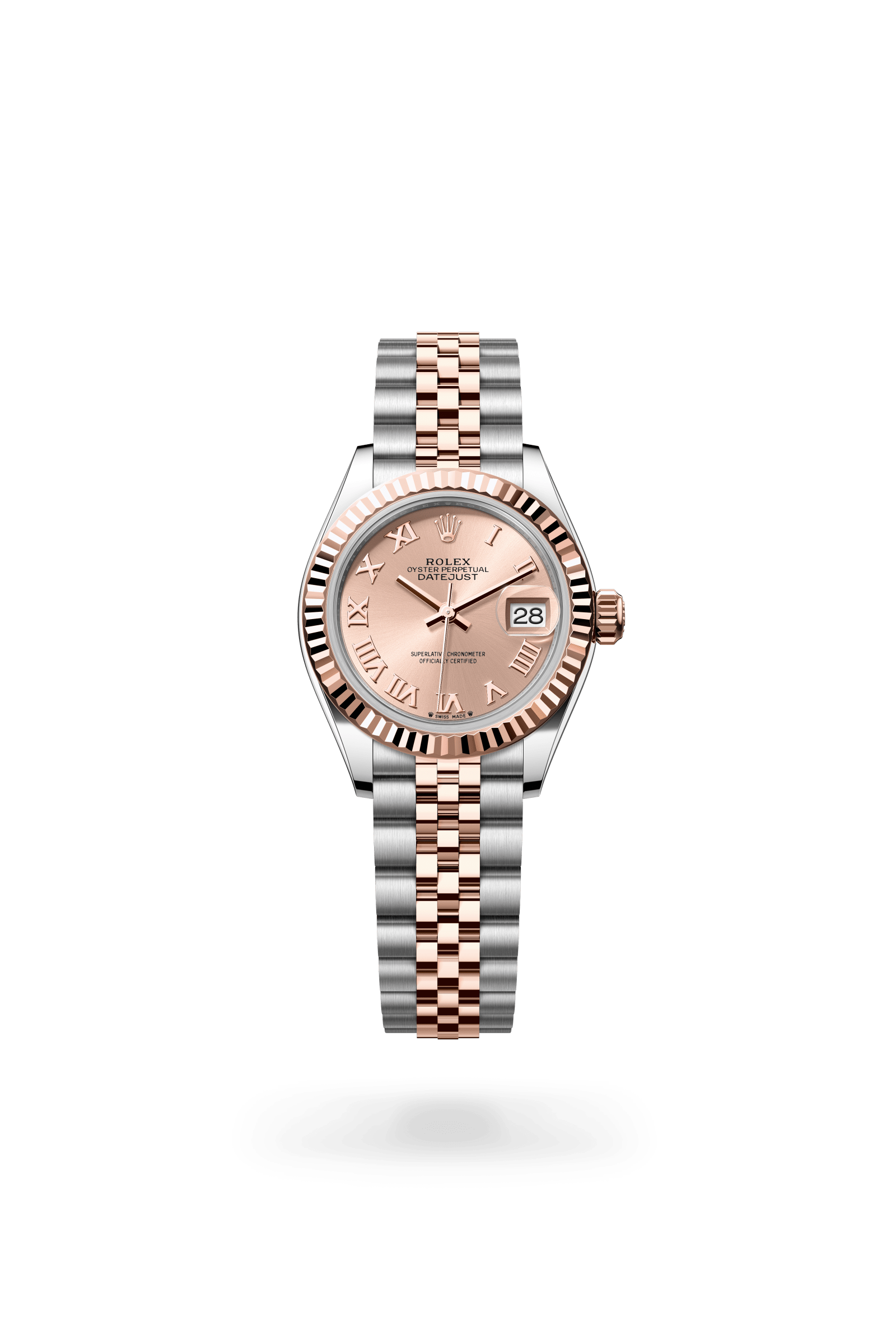 Rolex Lady-Datejust Oyster, 28 mm, Oystersteel and Everose gold, Everose Rolesor, Rosé-colour dial 279171-0025