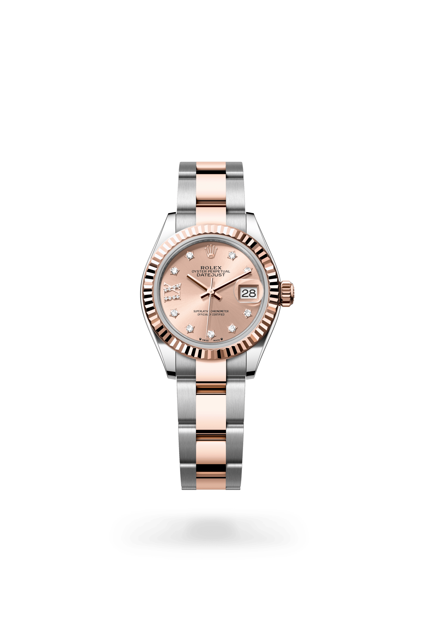Rolex Lady-Datejust Oyster, 28 mm, Oystersteel and Everose gold, Everose Rolesor, Rosé-colour dial 279171-0028
