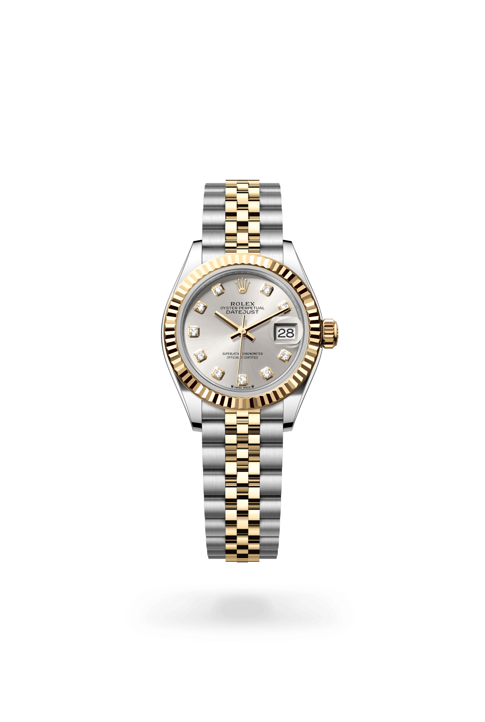 Rolex Lady-Datejust Oyster, 28 mm, Oystersteel and yellow gold, Yellow Rolesor, Silver dial 279173-0007