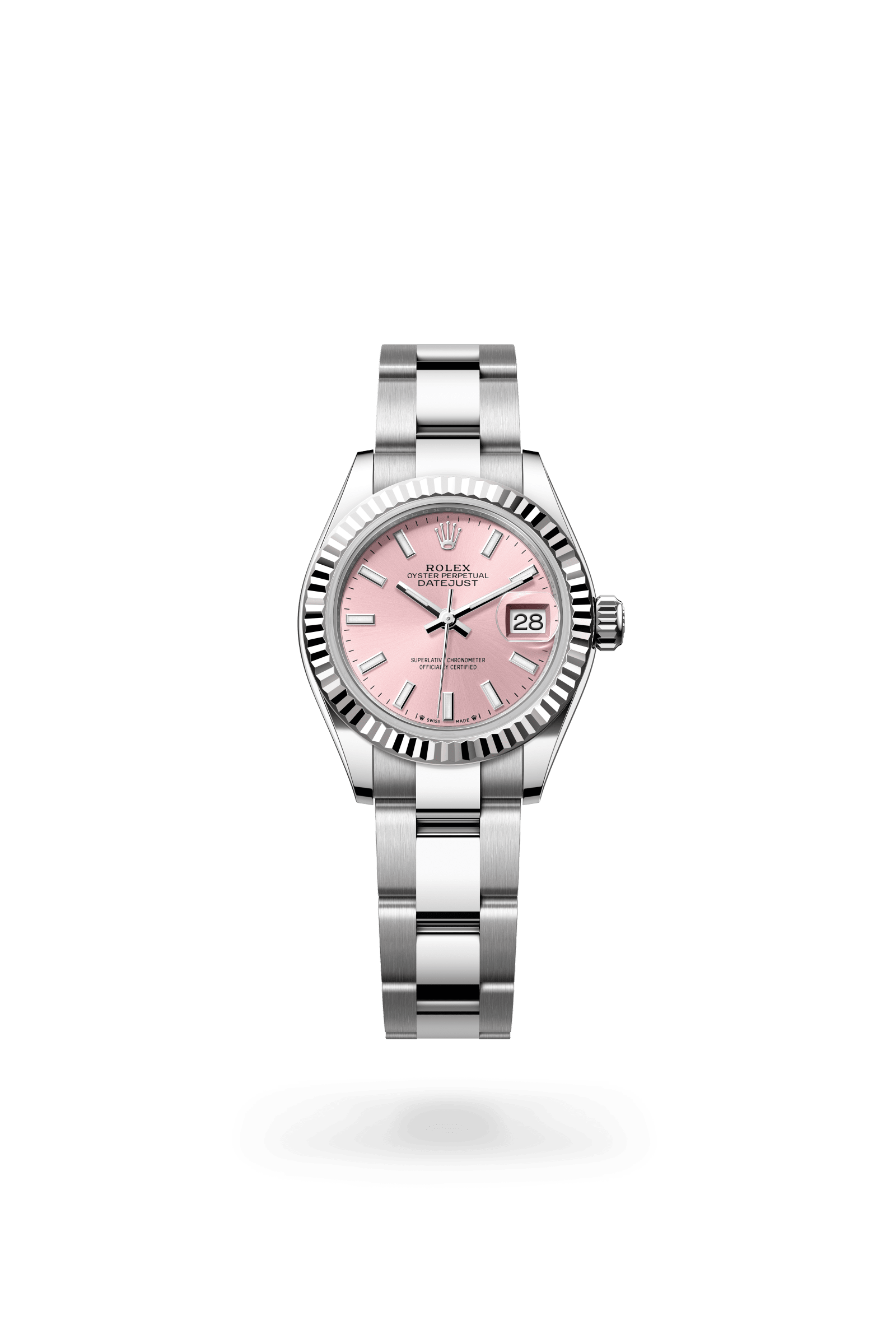 Rolex Lady-Datejust Oyster, 28 mm, Oystersteel and white gold, White Rolesor, Pink dial 279174-0002