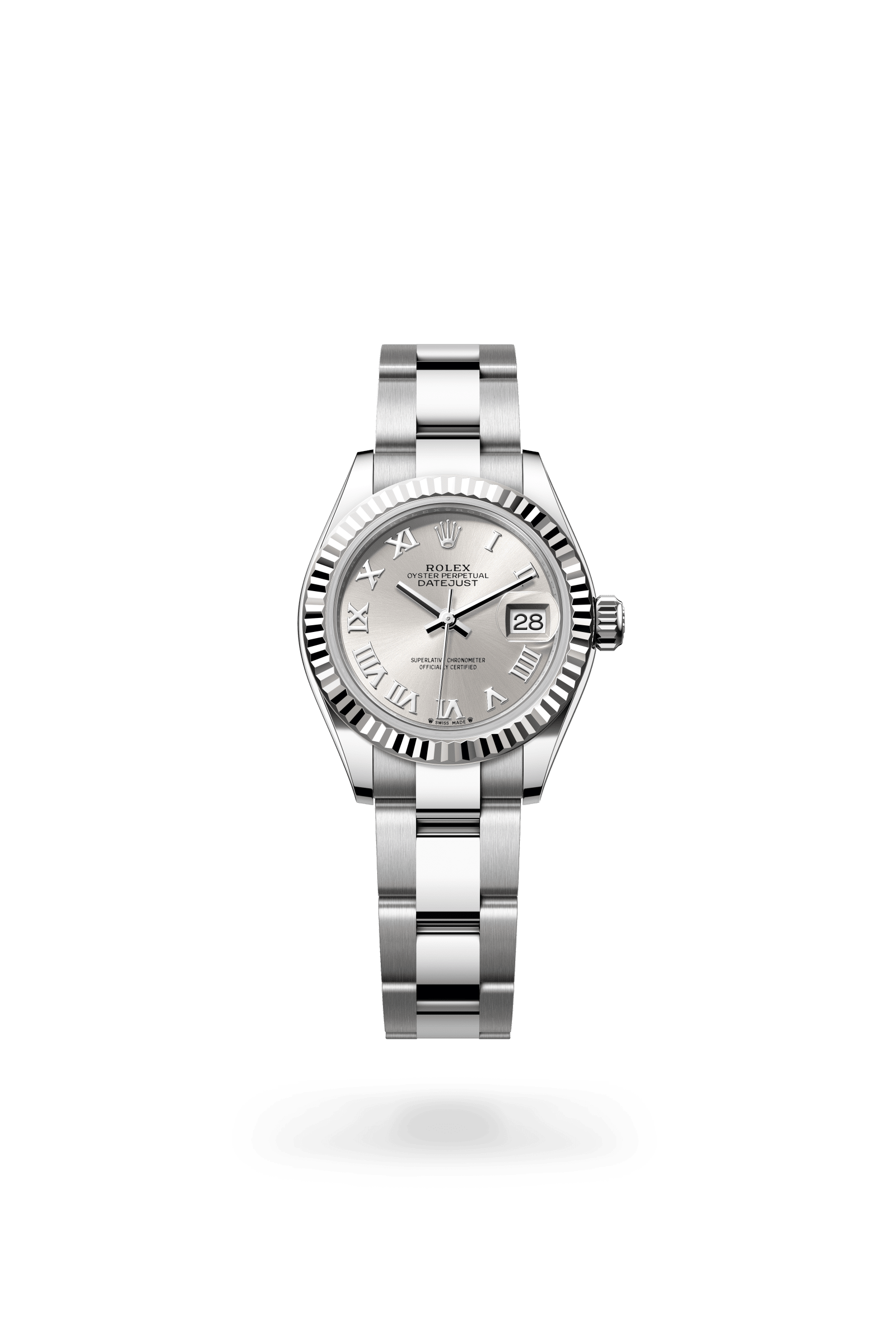 Rolex Lady-Datejust Oyster, 28 mm, Oystersteel and white gold, White Rolesor, Silver dial 279174-0008