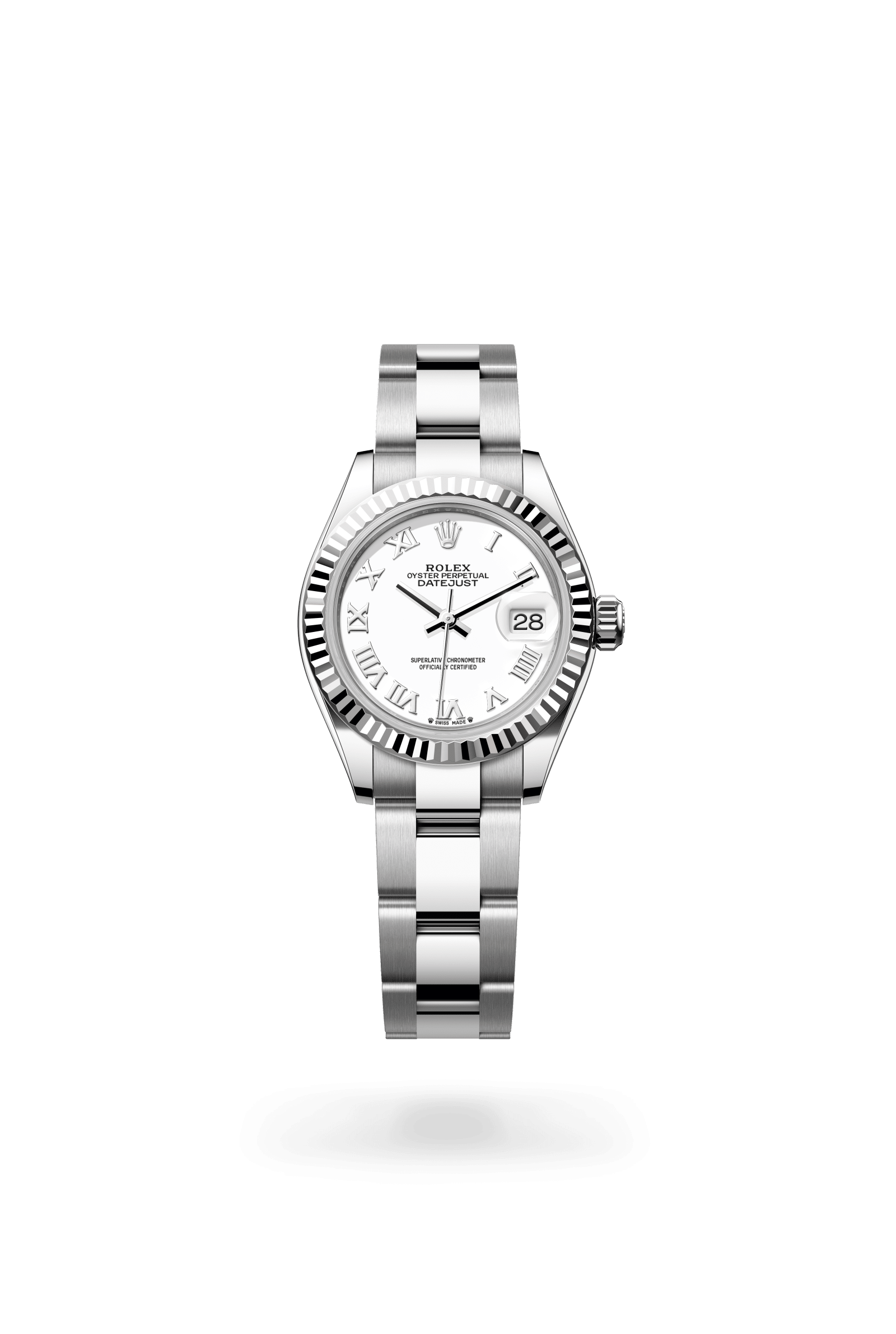 Rolex Lady-Datejust Oyster, 28 mm, Oystersteel and white gold, White Rolesor, White lacquer dial 279174-0020