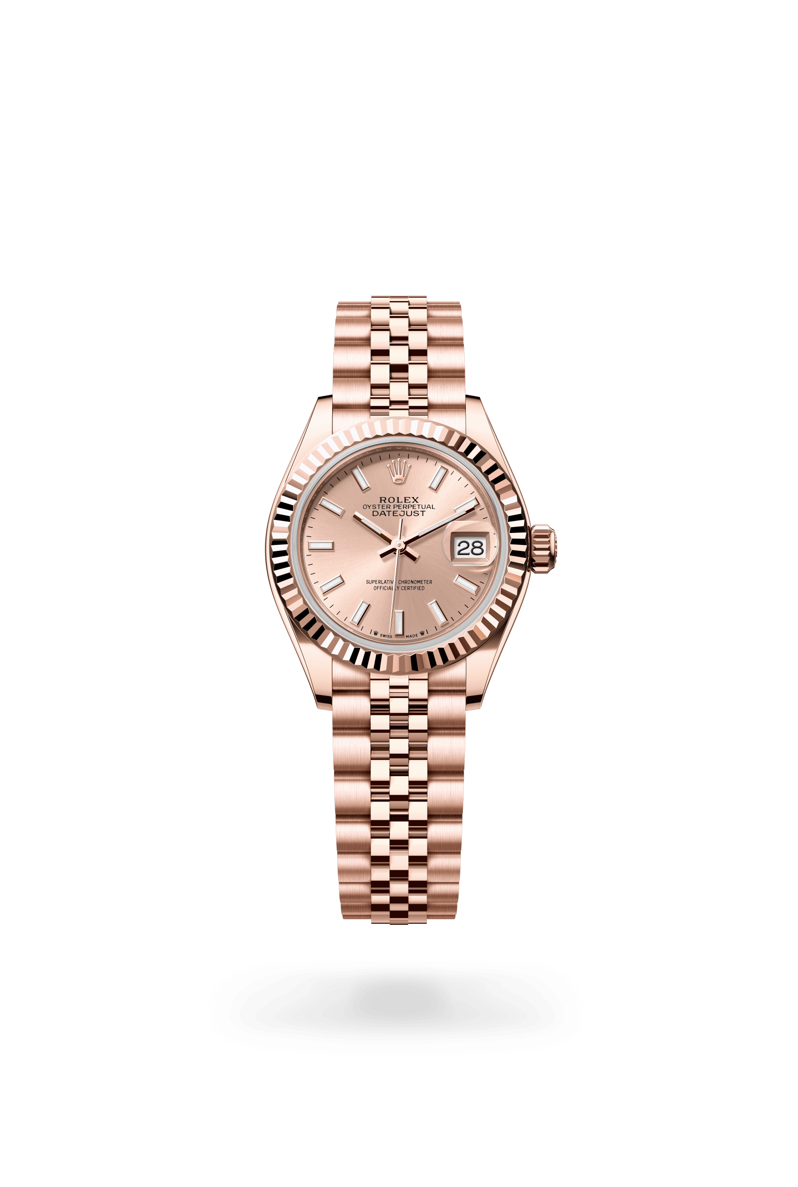 Rolex Lady-Datejust Oyster, 28 mm, Everose gold, 18 kt Everose gold, Rosé-colour dial 279175-0026
