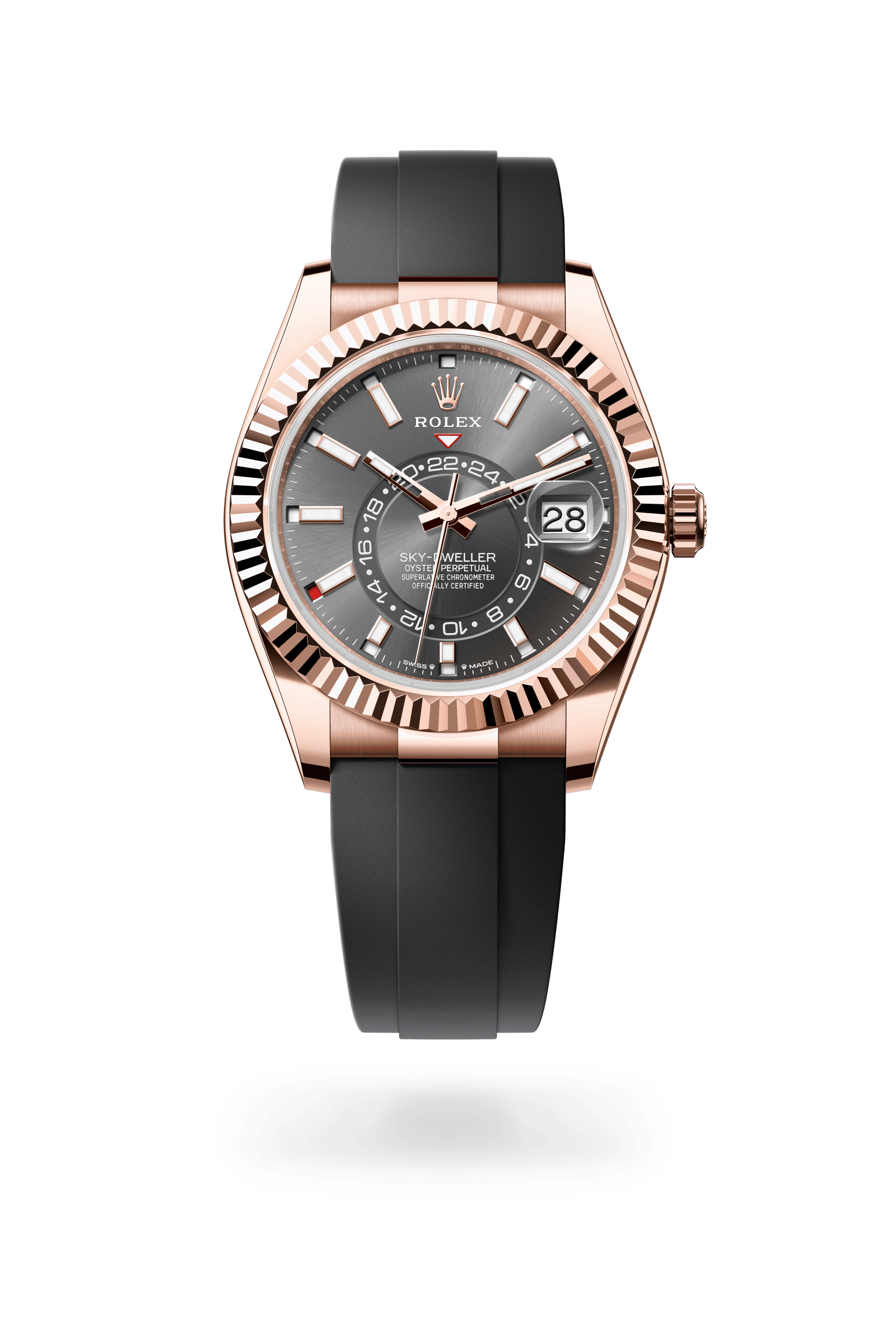 Rolex Oyster Perpetual Sky-Dweller, 42 mm, 18 kt Everose gold, 18 kt Everose gold, Slate dial 336235-0004