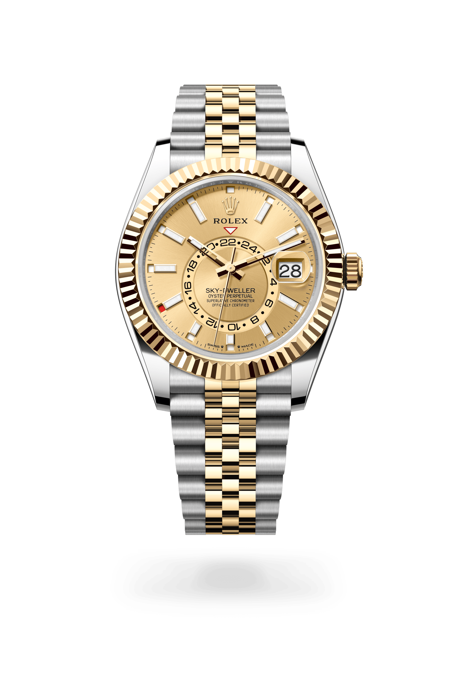 Rolex Oyster Perpetual Sky-Dweller, 42 mm, Oystersteel and yellow gold, Yellow Rolesor, Champagne-colour dial 336933-0002