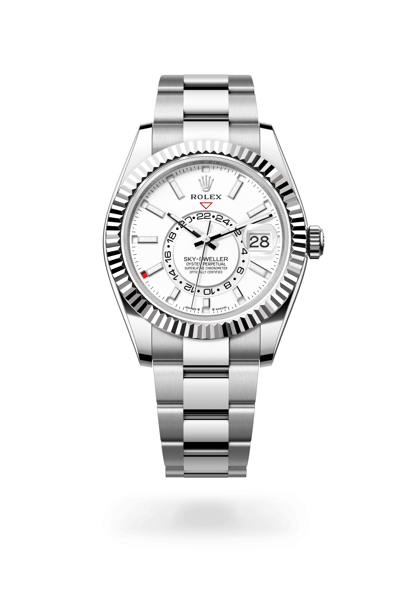 Rolex Oyster Perpetual Sky-Dweller, 42 mm, Oystersteel and white gold, White Rolesor, Intense white dial 336934-0003