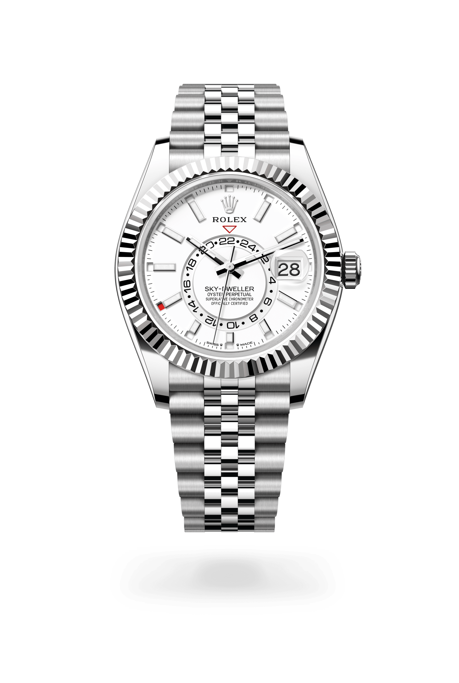 Rolex Oyster Perpetual Sky-Dweller, 42 mm, Oystersteel and white gold, White Rolesor, Intense white dial 336934-0004
