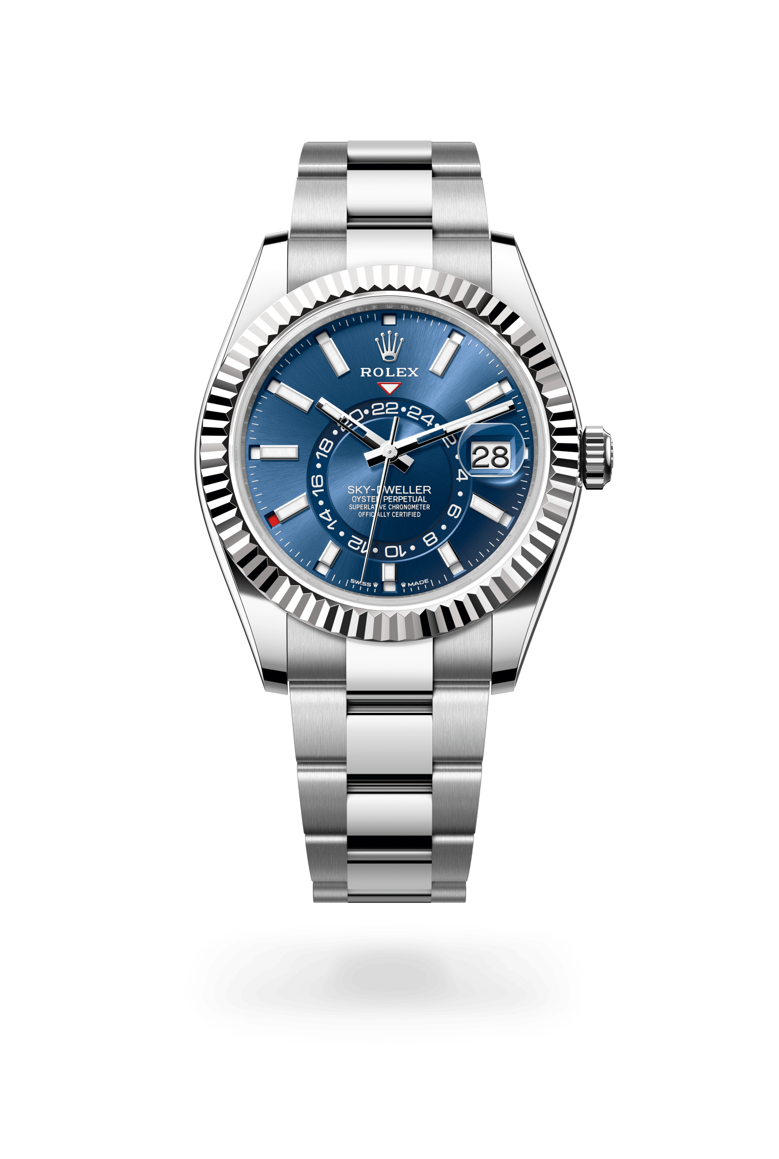 Rolex Oyster Perpetual Sky-Dweller, 42 mm, Oystersteel and white gold, White Rolesor, Bright blue dial 336934-0005
