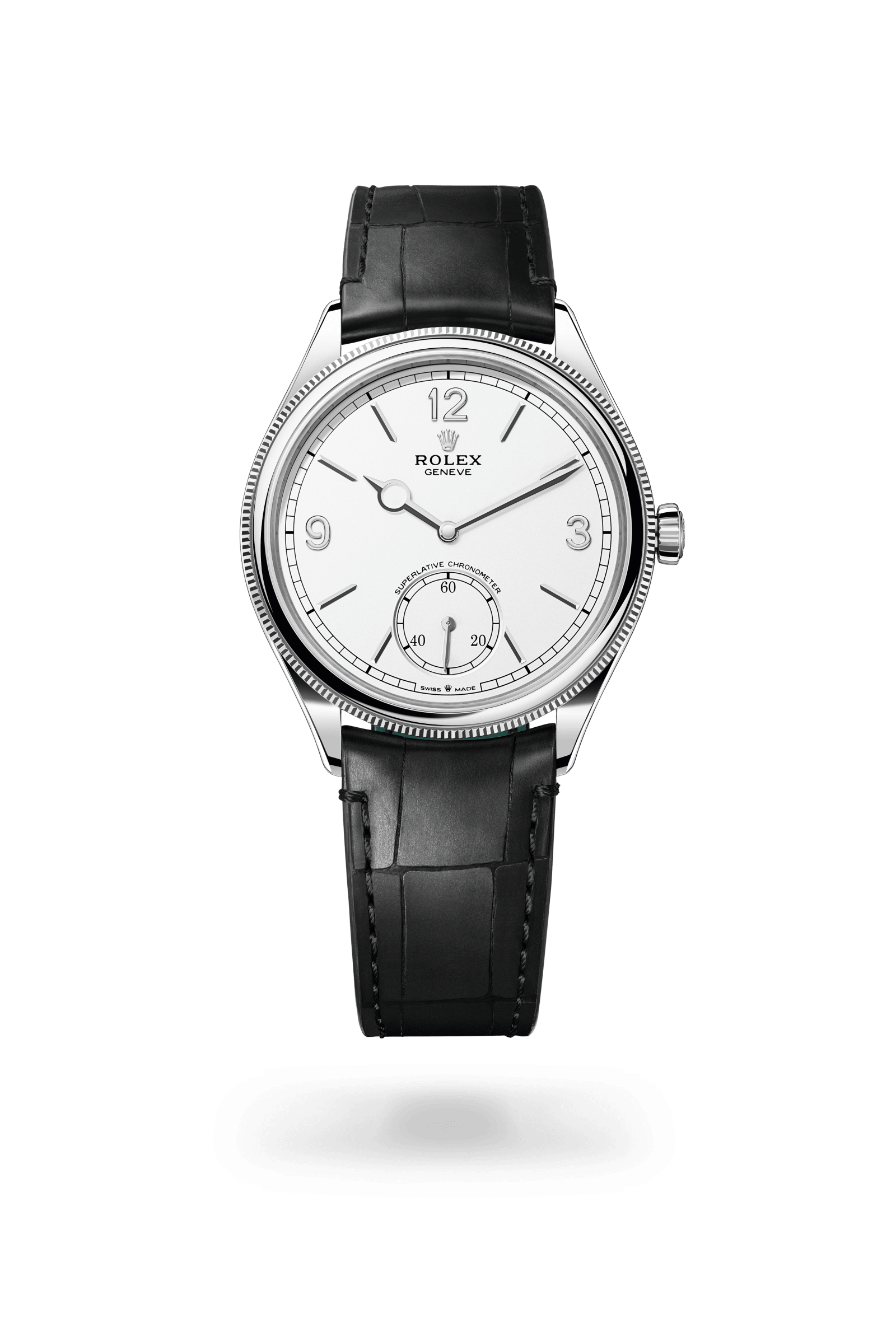 Rolex Perpetual 1908, 18 kt white gold, Intense white dial 52509-0005
