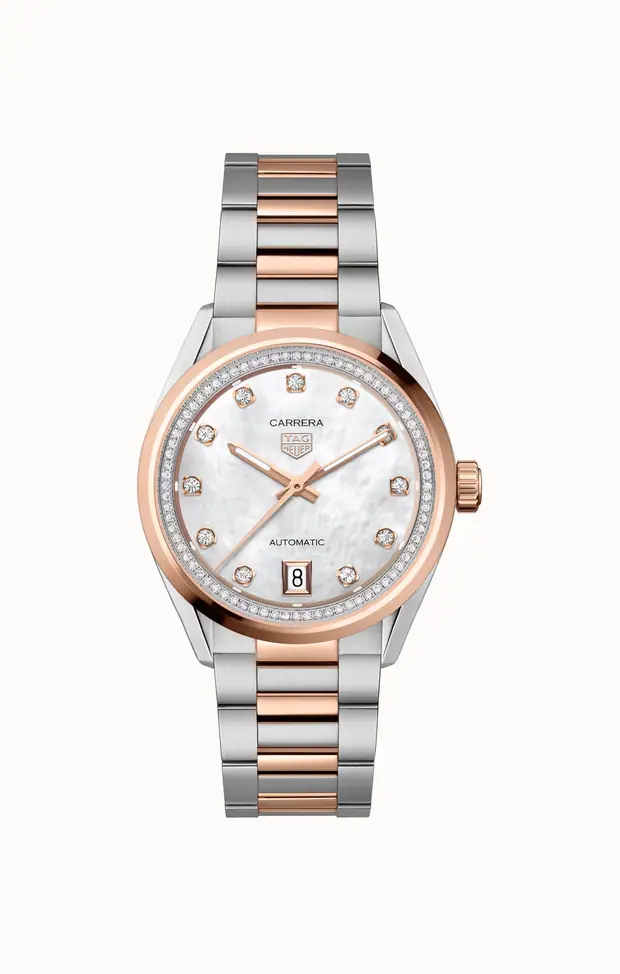 TAG Heuer Carrera Date Automatic, 36 mm, Steel & Rose Gold WBN2351.BD0000