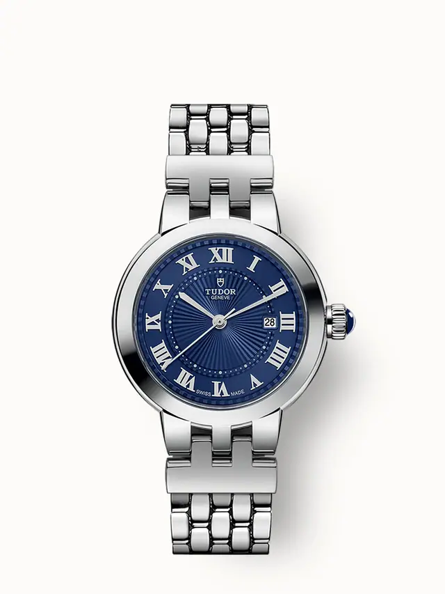 Tudor Clair de Rose, 30mm steel case, Blue dial 35500-0009