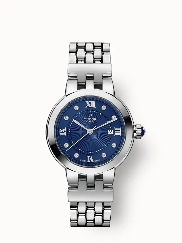 Tudor Clair de Rose, 30mm steel case, Diamond-set dial 35500-0010
