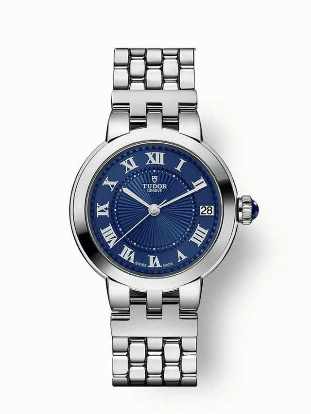 Tudor Clair de Rose, 34mm steel case, Blue dial 35800-0009