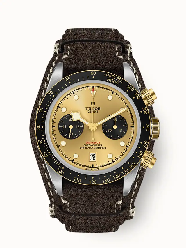 Tudor Black Bay Chrono S&G, 41mm steel case, Brown leather strap 79363N-0008