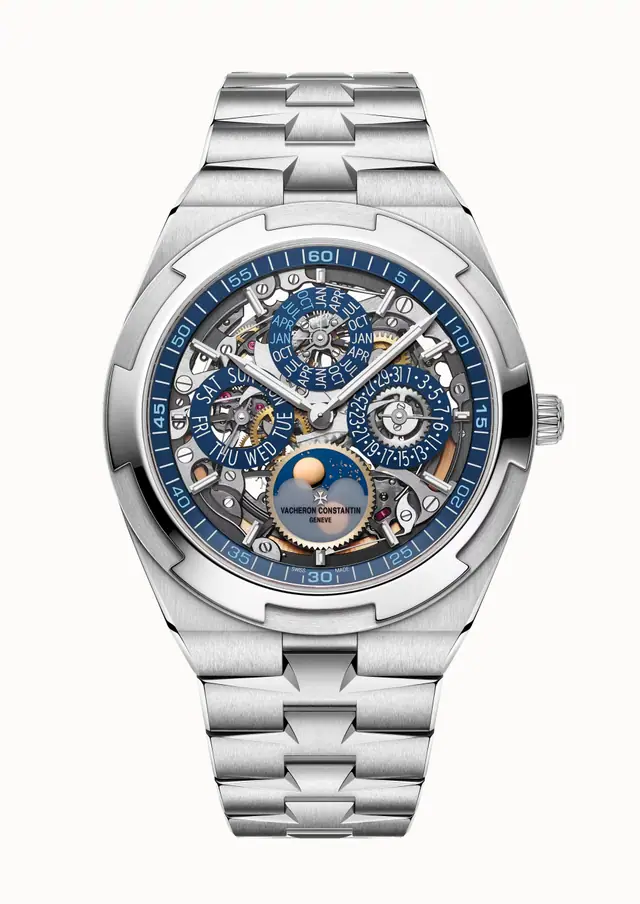 Vacheron Constantin Overseas perpetual calendar ultra-thin skeleton, 4300V/220G-B946 41.5 mm White Gold