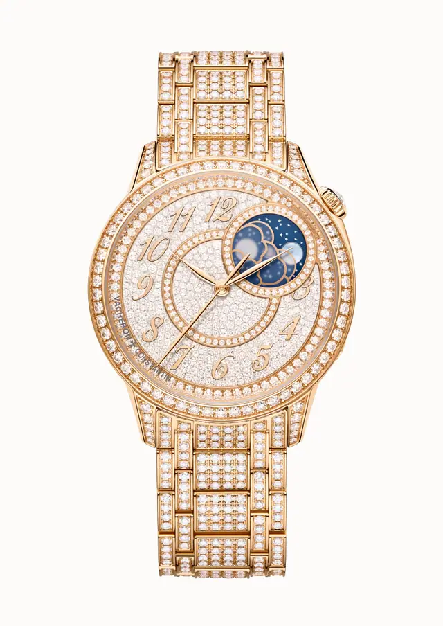 Vacheron Constantin Égérie moon phase jewellery, 8016F/127R-B977 37 mm Pink Gold