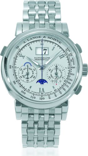 A. Lange & Sohne Datograph Perpetual Platinum / Silver / Bracelet 410.425