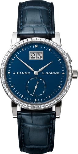 A. Lange & Sohne Saxonia Big Date White Gold - Baguette / Blue 803.028