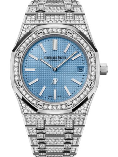 Audemars Piguet Royal Oak Extra-Thin White Gold / Diamond / Light Blue 15202BC.ZZ.1241BC.02