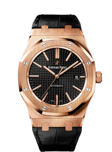 Audemars Piguet Royal Oak 15400 Pink Gold / Black / Strap 15400OR.OO.D002CR.01