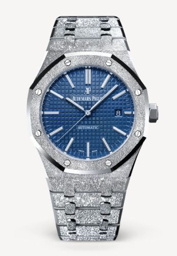 Audemars Piguet Royal Oak 15410 Frosted White Gold / Blue 15410BC.GG.1224BC.01
