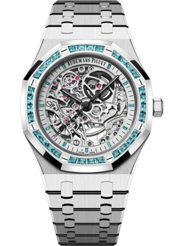Audemars Piguet Royal Oak 41 Double Balance Wheel Openworked White Gold / Topaz 15412BC.TO.1220BC.01