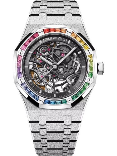 Audemars Piguet Royal Oak 41 Double Balance Wheel Openworked Frosted White Gold - Rainbow 15412BC.YG.1224BC.03-B