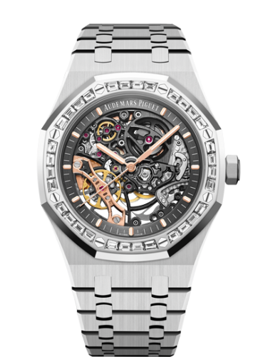 Audemars Piguet Royal Oak 41 Double Balance Wheel Openworked White Gold / Baguette 15412BC.ZZ.1220BC.01