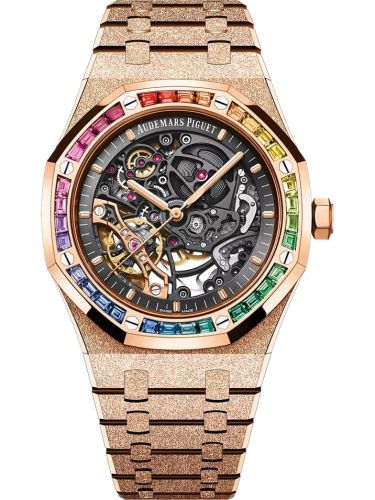Audemars Piguet Royal Oak 41 Double Balance Wheel Openworked Frosted Pink Gold - Rainbow 15412OR.YG.1224OR.01-B