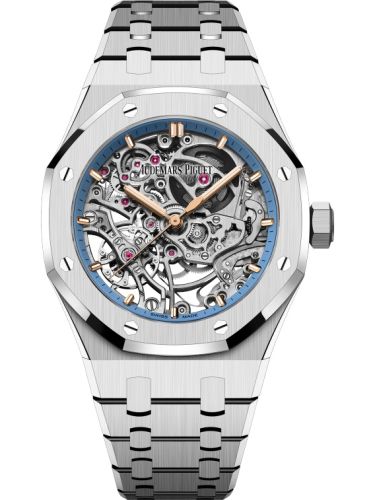Audemars Piguet Royal Oak 37 Double Balance Wheel Openworked White Gold / Light Blue 15467BC.OO.1256BC.01