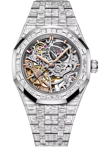 Audemars Piguet Royal Oak 37 Double Balance Wheel Openworked White Gold - Baguette 15469BC.ZZ.1260BC.01-A