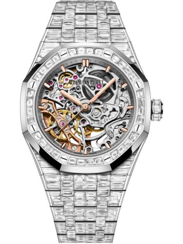 Audemars Piguet Royal Oak 37 Double Balance Wheel Openworked White Gold - Baguette 15469BC.ZZ.1260BC.01